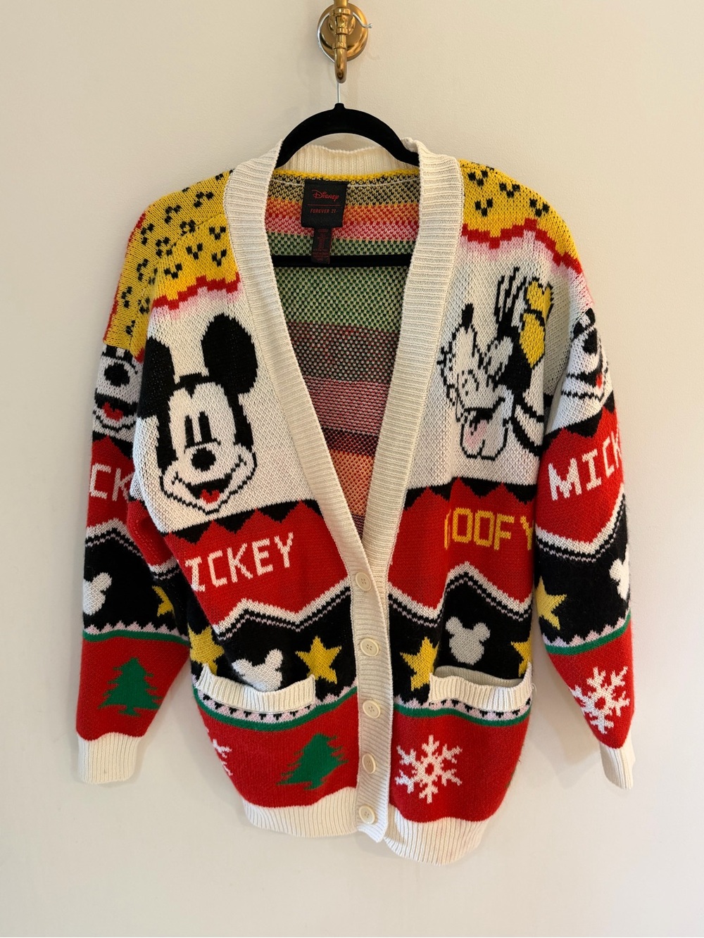 Forever 21 x Disney Mickey & Goofy Holiday Cardigan
